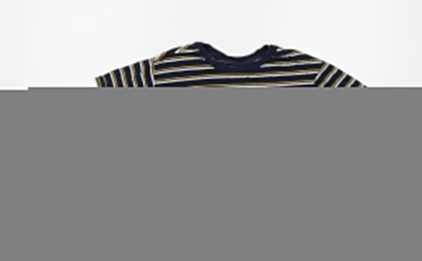 Pull&Bear Womens Blue Striped Cotton Basic T-Shirt Size S Crew Neck