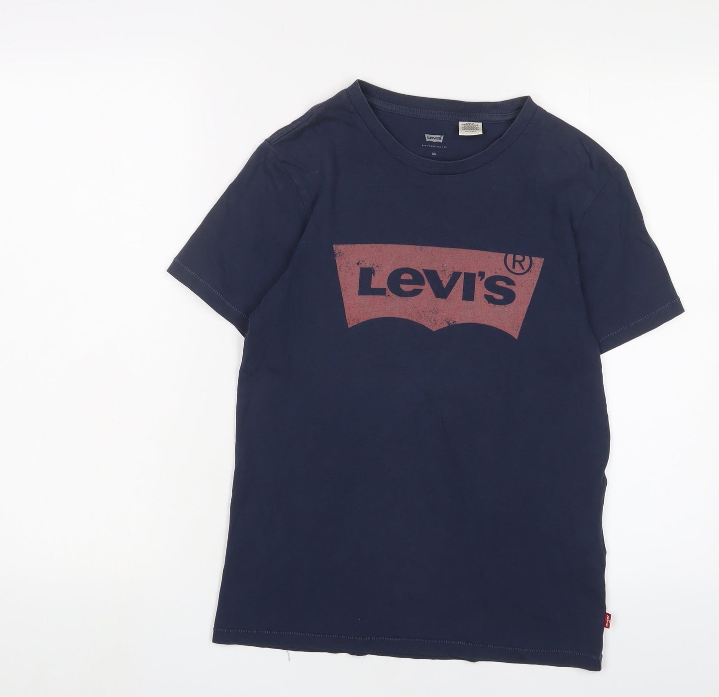 Levi's Womens Blue Cotton Basic T-Shirt Size XS Crew Neck - Logo