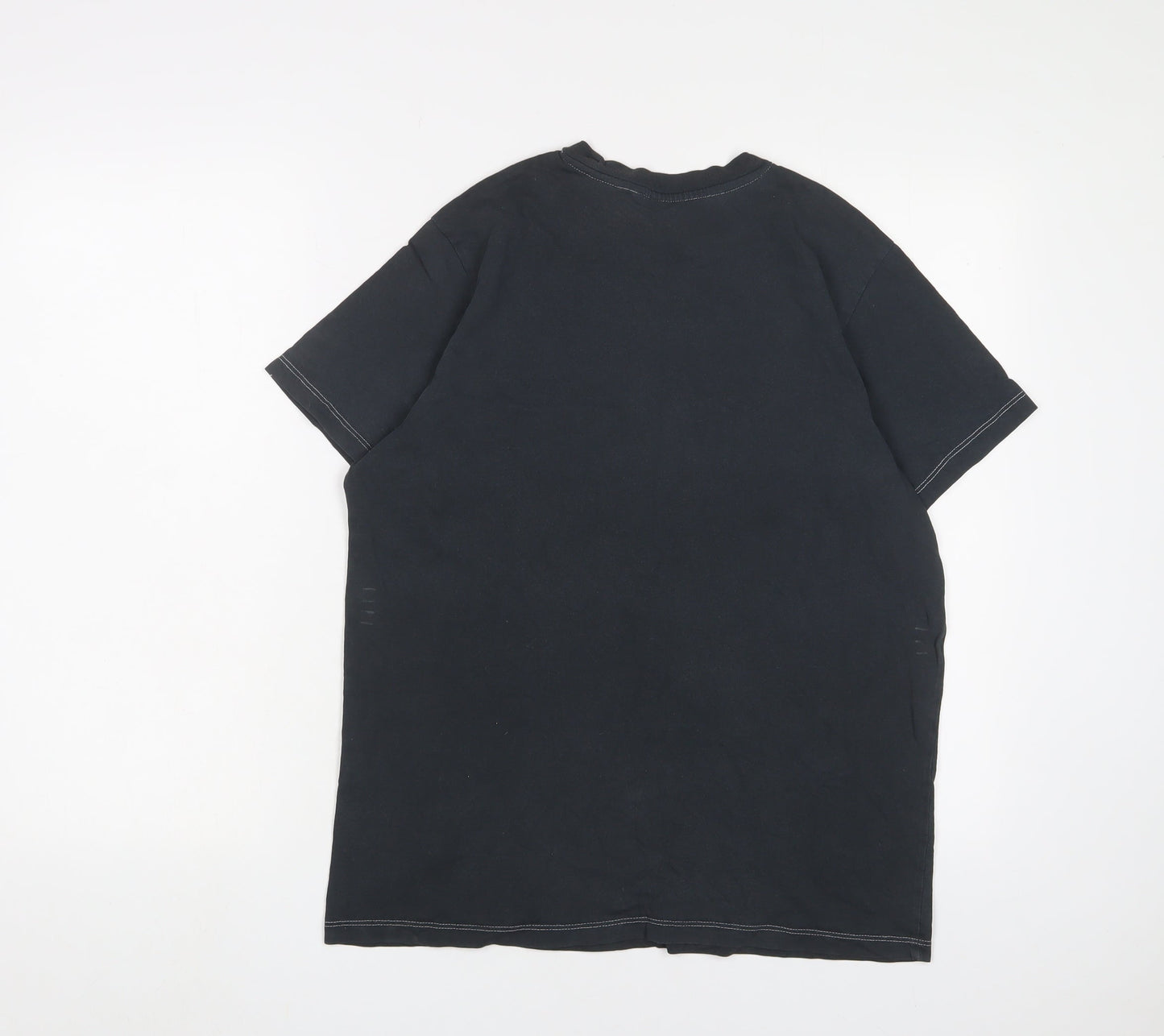 Levi's Mens Blue Cotton T-Shirt Size M Crew Neck - Logo, Embroidered