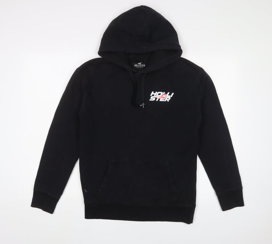 Hollister Mens Black Cotton Pullover Hoodie Size S - Logo