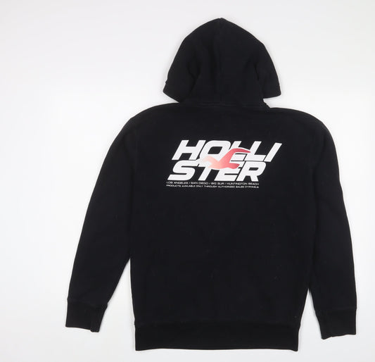 Hollister Mens Black Cotton Pullover Hoodie Size S - Logo