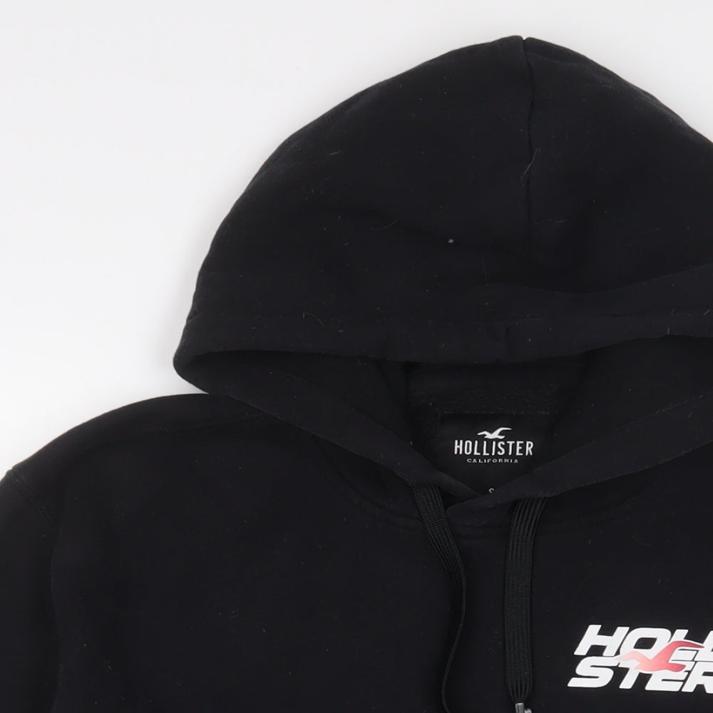 Hollister Mens Black Cotton Pullover Hoodie Size S - Logo