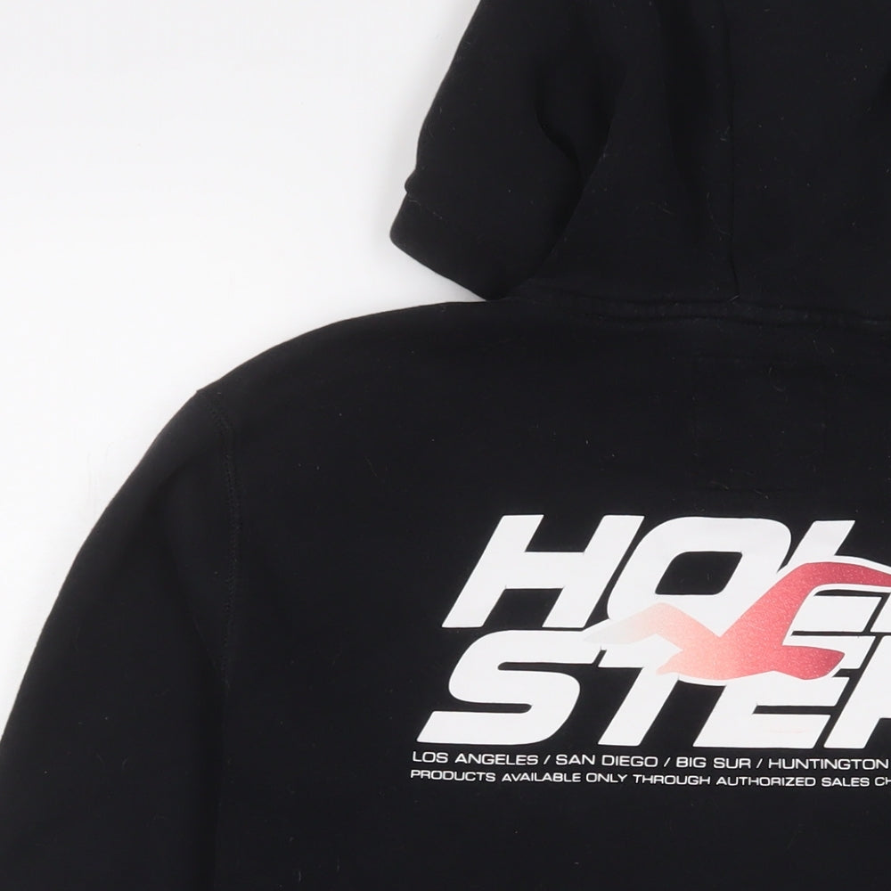 Hollister Mens Black Cotton Pullover Hoodie Size S - Logo