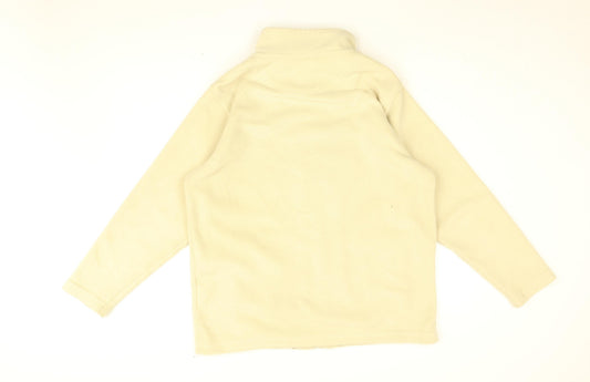 EWM Womens Beige Polyester Full Zip Sweatshirt Size 14 Zip