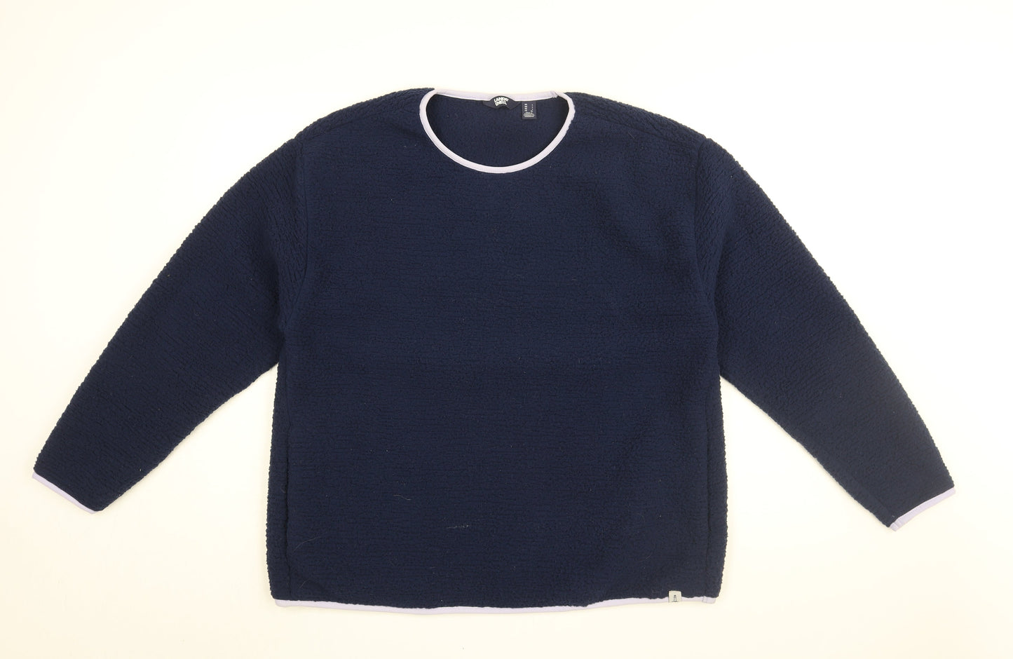 Lands' End Womens Blue Polyester Basic T-Shirt Size L Round Neck