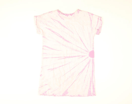 Gap Girls Purple Tie Dye Cotton Shirt Dress Size 10 Years Round Neck Pullover