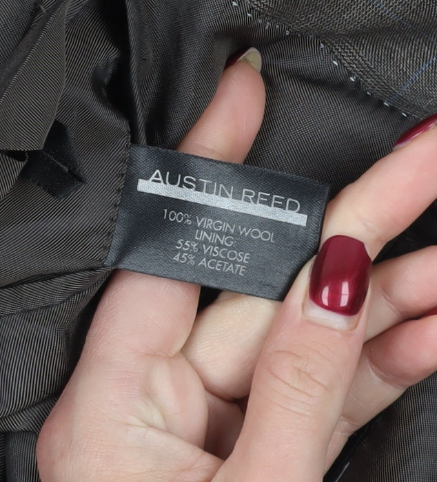 Austin Reed Brown Wool Blazer 44L Check Pattern