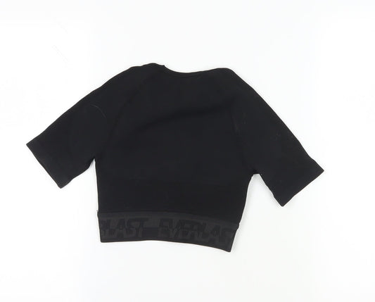 Everlast Black Cropped Gym T-Shirt UK 8 Short Sleeve