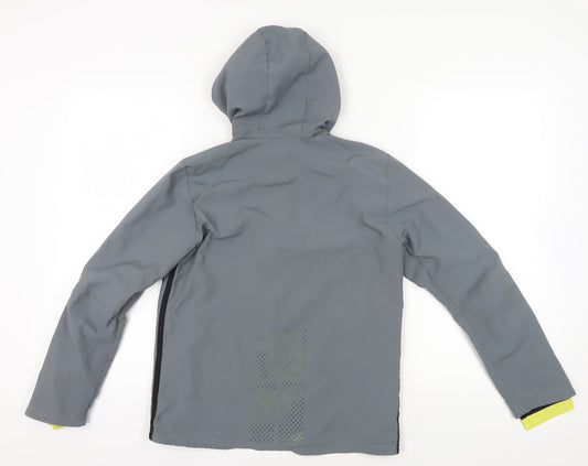 Adidas Grey Boys Hooded Jacket 13-14 Years