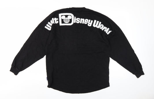 Disney Womens Black Cotton Pullover Sweatshirt Size S Pullover - Walt Disney World