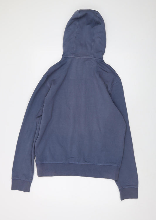 Crew Clothing Mens Blue Cotton Pullover Hoodie Size S