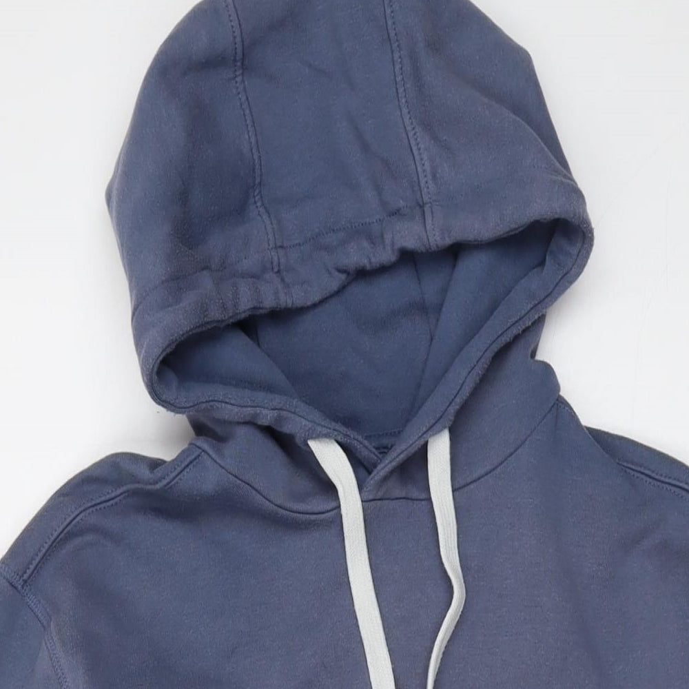 Crew Clothing Mens Blue Cotton Pullover Hoodie Size S