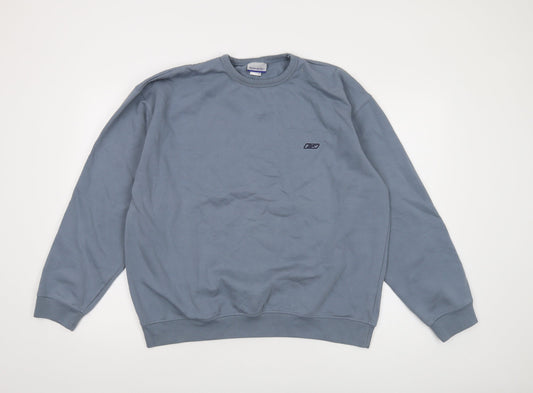 Reebok Mens Blue Polyester Pullover Sweatshirt Size XL