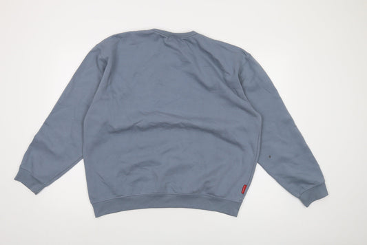 Reebok Mens Blue Polyester Pullover Sweatshirt Size XL