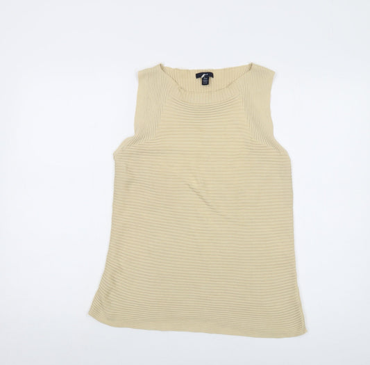 Gap Womens Beige Acrylic Basic Tank Size M Round Neck
