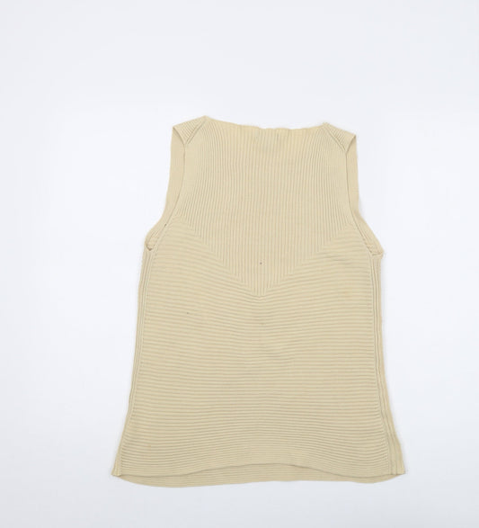 Gap Womens Beige Acrylic Basic Tank Size M Round Neck
