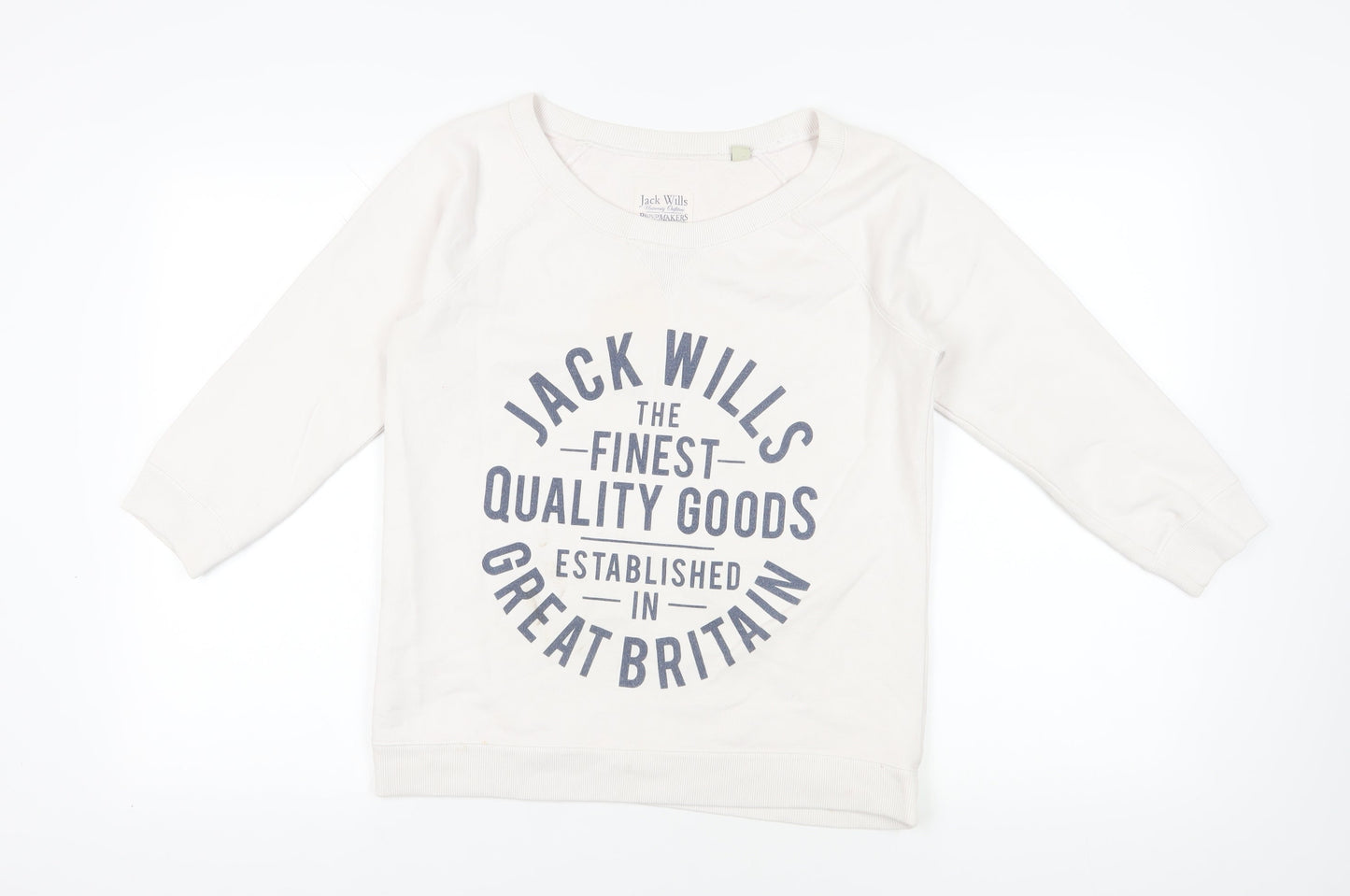 Jack Wills Ivory Graphic Sweatshirt UK 12