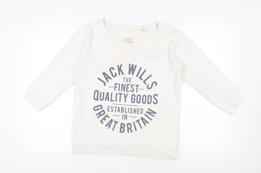 Jack Wills Ivory Graphic Sweatshirt UK 12