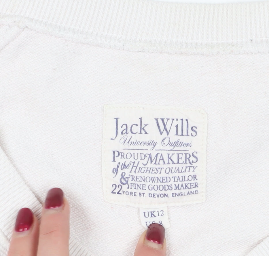 Jack Wills Ivory Graphic Sweatshirt UK 12
