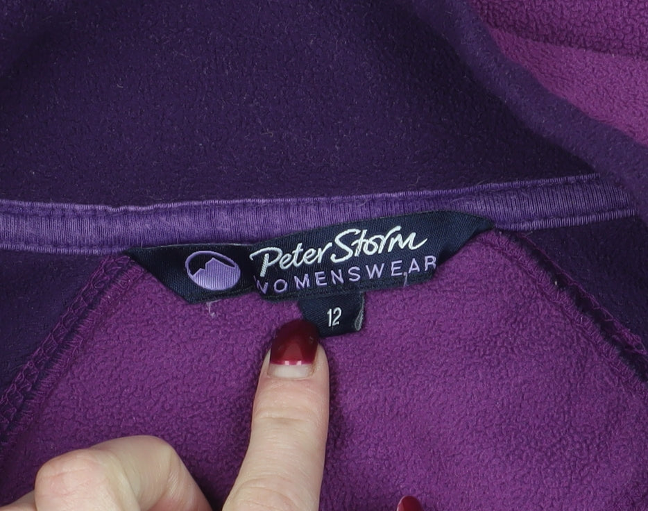 Brand and care label for Peter Storm Purple Pullover Sweatshirt, size 12