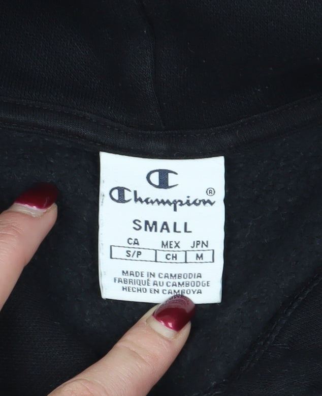 Champion Black Pullover Hoodie, S - Unisex Adults
