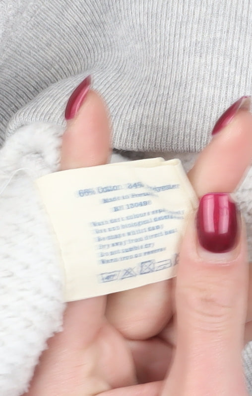 Jack Wills Grey Raglan Sleeve Sweatshirt UK 8 Cotton Blend