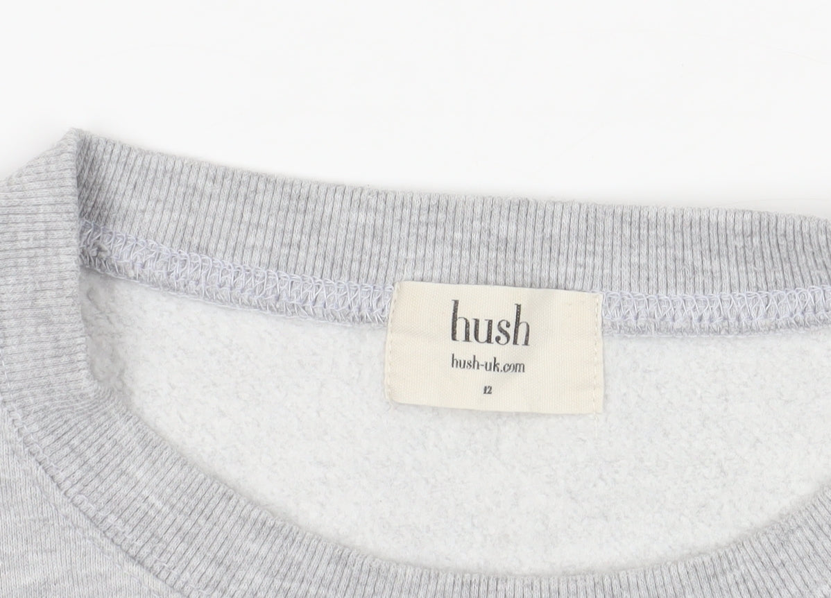 Brand and care label for Hush Grey Black Sweatshirt, size 12