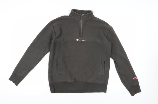Champion Black 1/4 Zip Sweatshirt XS Unisex