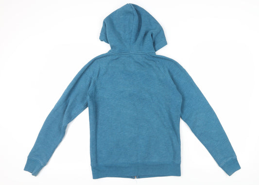 Jack Wills Blue Full Zip Hoodie, Unisex, Logo Accent