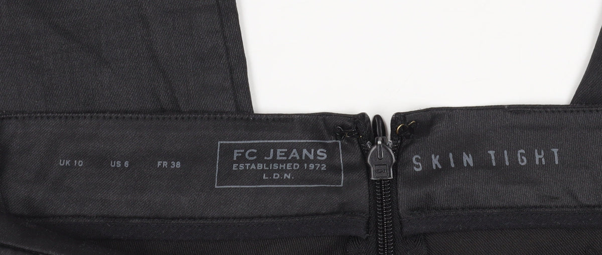 Brand and care label for FC Jeans Black Skinny Jeans, size 10 Slim, Fit
