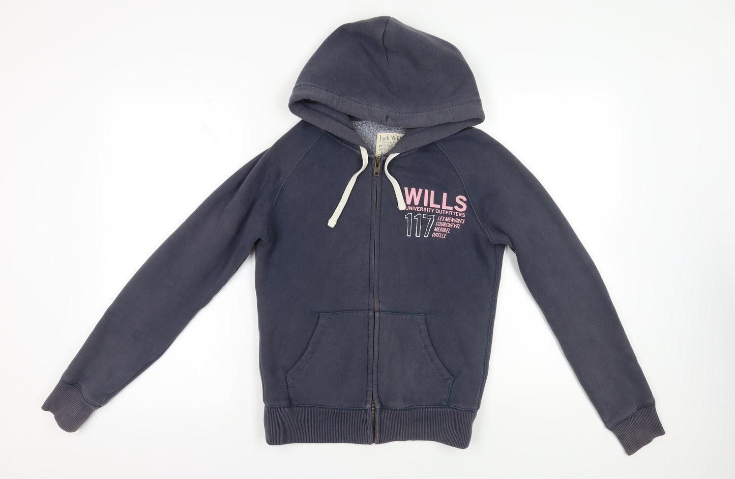 Jack Wills Grey Full Zip Hoodie Size 8