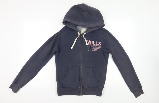 Jack Wills Grey Full Zip Hoodie Size 8