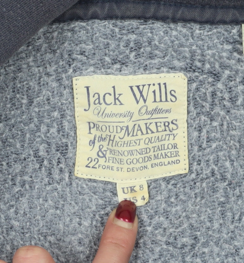 Jack Wills Grey Full Zip Hoodie Size 8