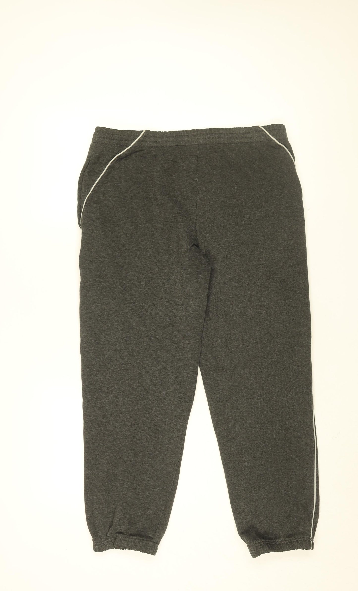 Slazenger Mens Grey Cotton Jogger Trousers Size S L27 in Regular Drawstring