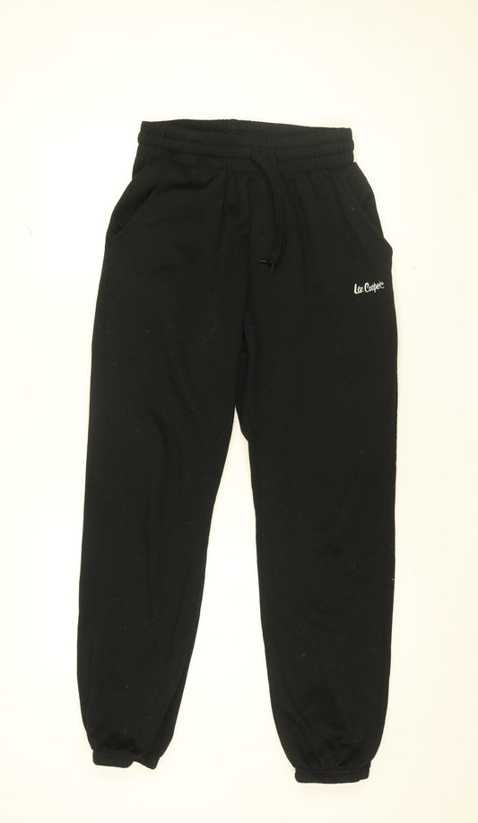 Additional front view of Lee Cooper women’s black cotton jogger trousers, size L, 29.5-inch leg regular drawstring