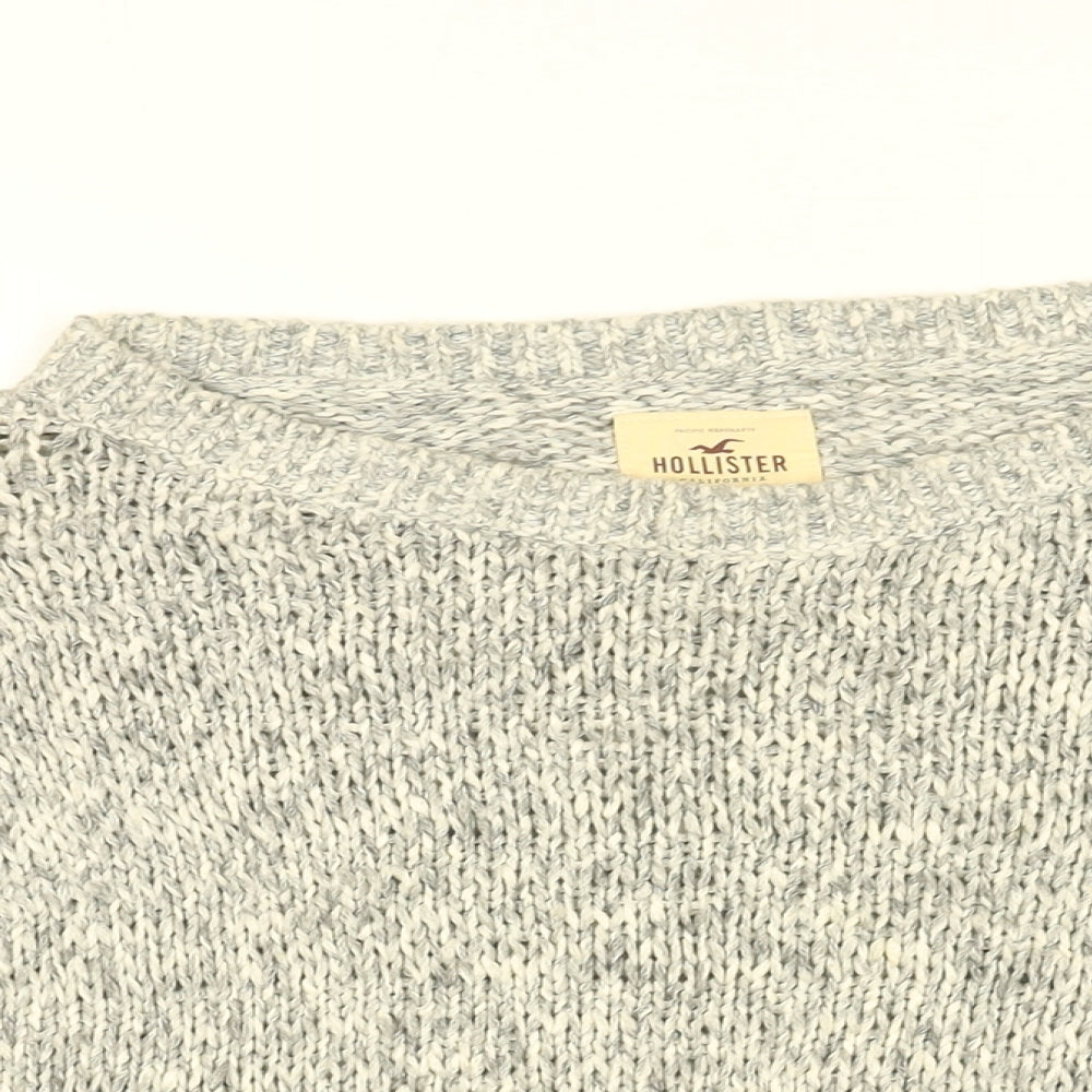 Hollister Womens Grey Round Neck Cotton Pullover Jumper Size XS