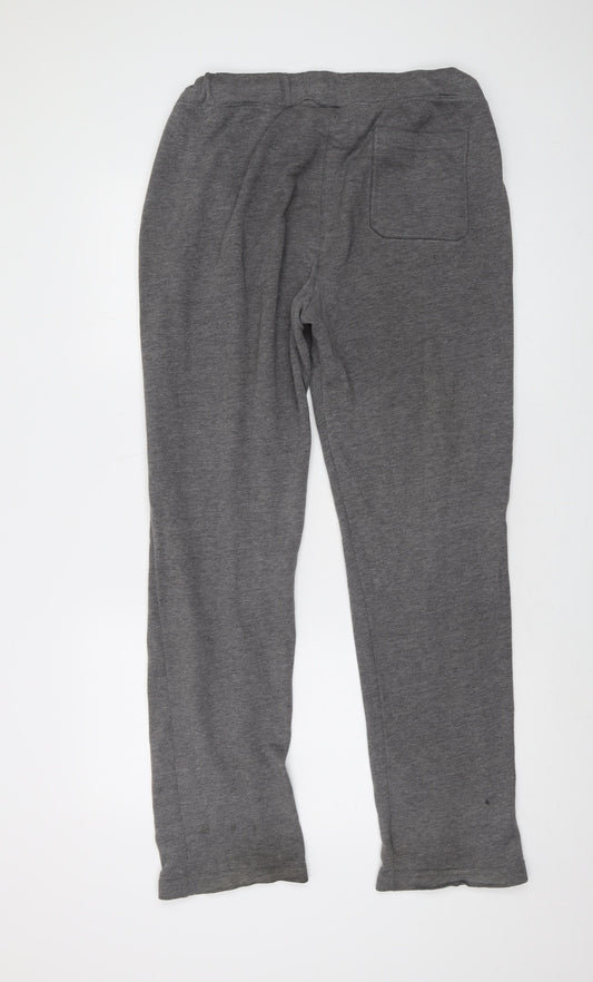 Hollister Mens Grey Cotton Trousers Size S L30 in Regular Drawstring