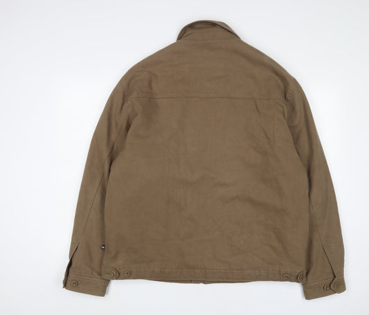 Marks and Spencer Mens Beige Jacket Size L Zip - Logo, Embroidered