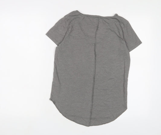 Hollister Womens Grey Cotton Basic T-Shirt Size XS Scoop Neck - New York