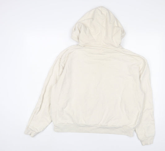 Levi's Mens White Cotton Pullover Hoodie Size M - Logo, Embroidered