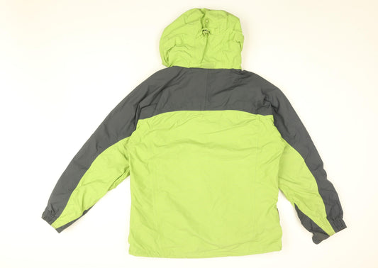 Mountain Life Womens Green Rain Coat Coat Size 12 Zip