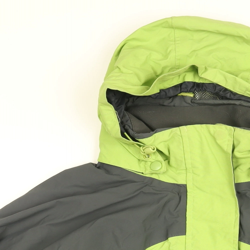 Mountain Life Womens Green Rain Coat Coat Size 12 Zip