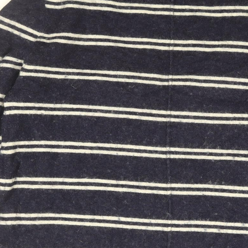 Gap Womens Blue Striped Nylon Basic T-Shirt Size XS V-Neck