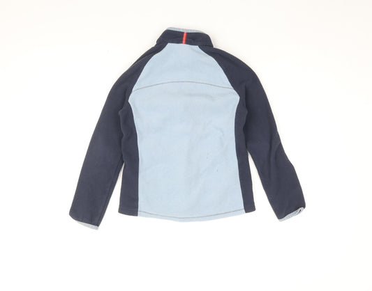 DECATHLON Girls Blue Polyester Full Zip Sweatshirt Size 8-9 Years Zip