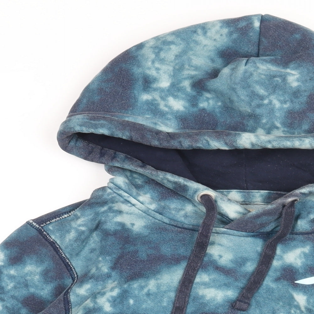 Hollister Mens Blue Geometric Cotton Pullover Hoodie Size S - Tie Dye
