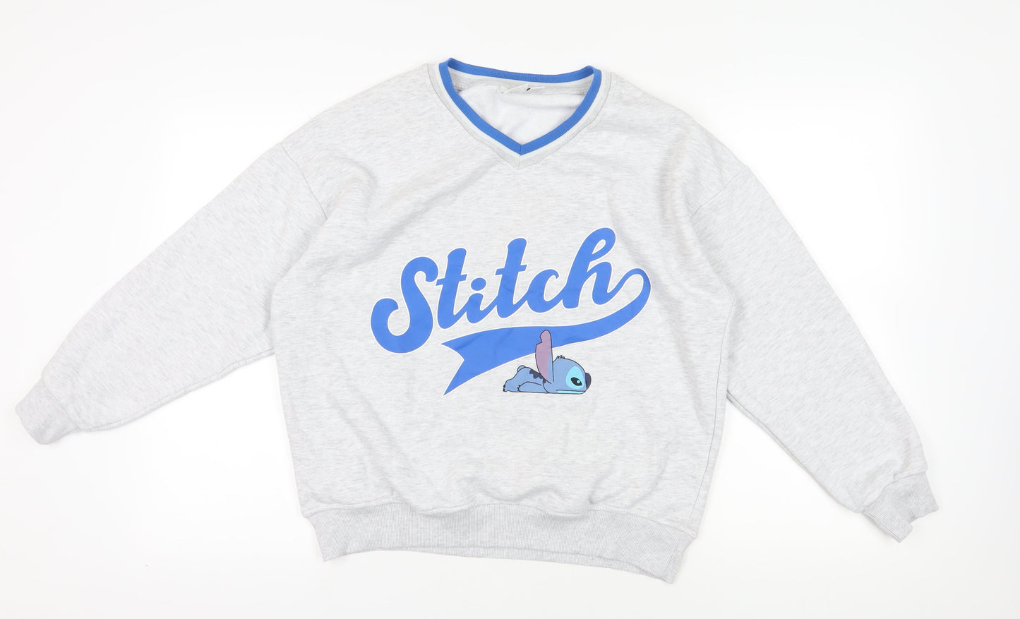 Disney Grey Stitch Pullover Sweatshirt XS