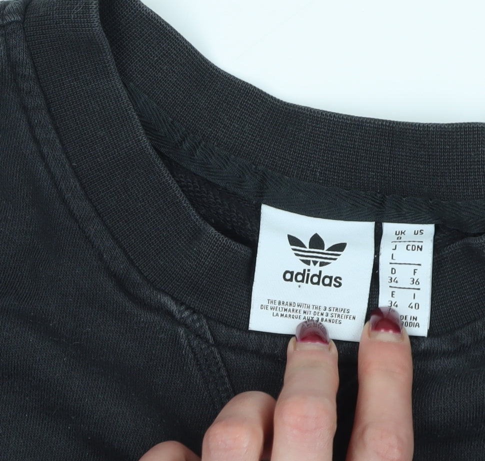 Adidas Black Crew Neck Sweatshirt Size 8
