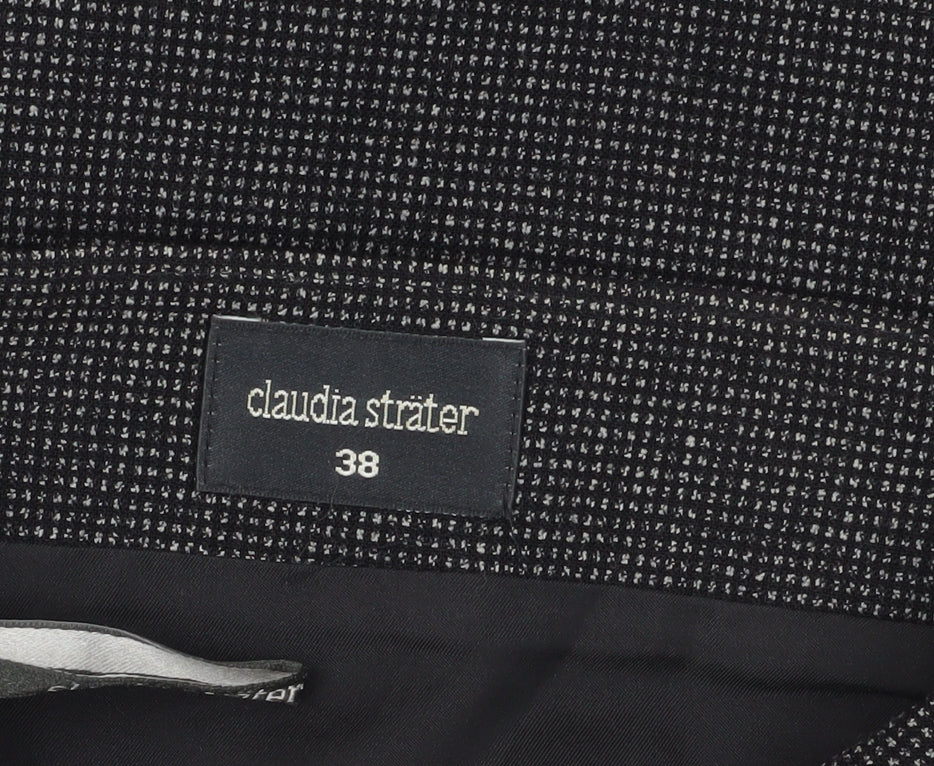 Brand and care label for Claudia Sträter Black Midi Wool Blend Pencil Skirt