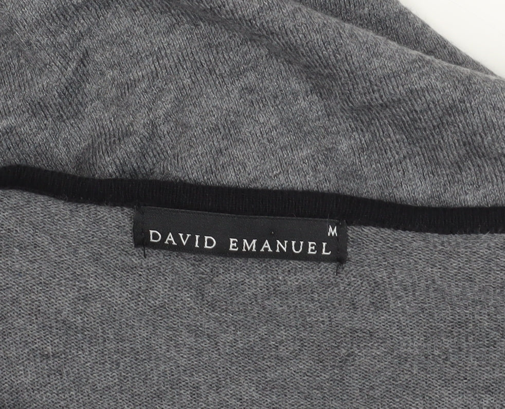 Close-up detail of David Emanuel Grey Blue Colourblock Shift Dress M