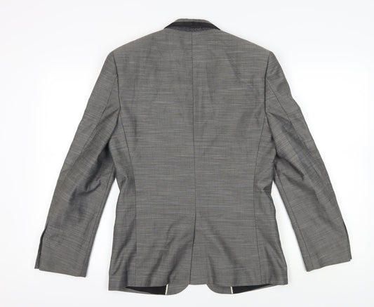 Goodsouls Grey Slim Fit Blazer Shawl Lapel Formal Jacket